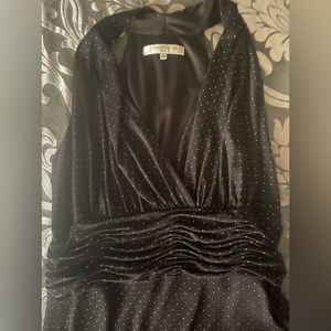 Even Piccone dress size 16, black with raised gold dots